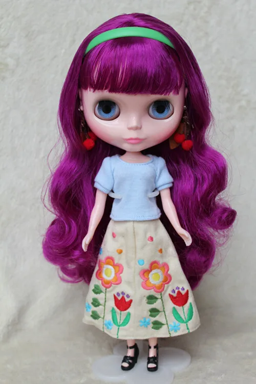Кукла Blygirl Blyth телесная кукла фиолетовая челка волосы 30 см обычные куклы для смены