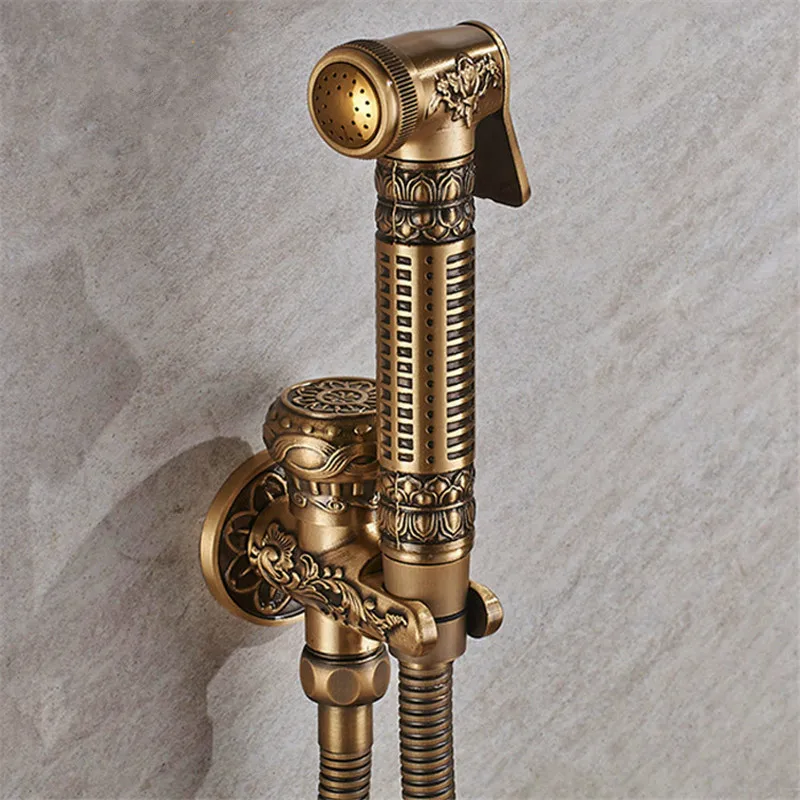 

Bathroom bidet faucet set with brass gun and 1.5m plumbing hose