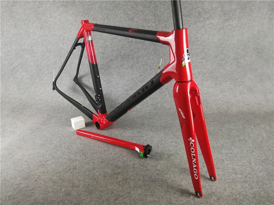 Красный Colnago C64 карбоновая рама для дорожного велосипеда di2 Механическая группа Гоночная рама
