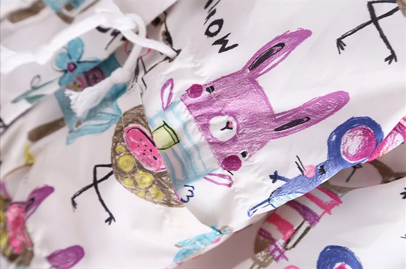 Детская ветровка BibiCola с капюшоном и рисунком граффити для девочек | одежда обувь