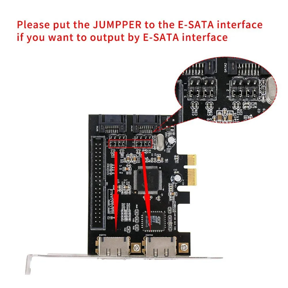 Расширительная карта Raid контроллера PCIe 2 SATA или x eSATA 1 IDE Внутренний PCI Express на 0 и