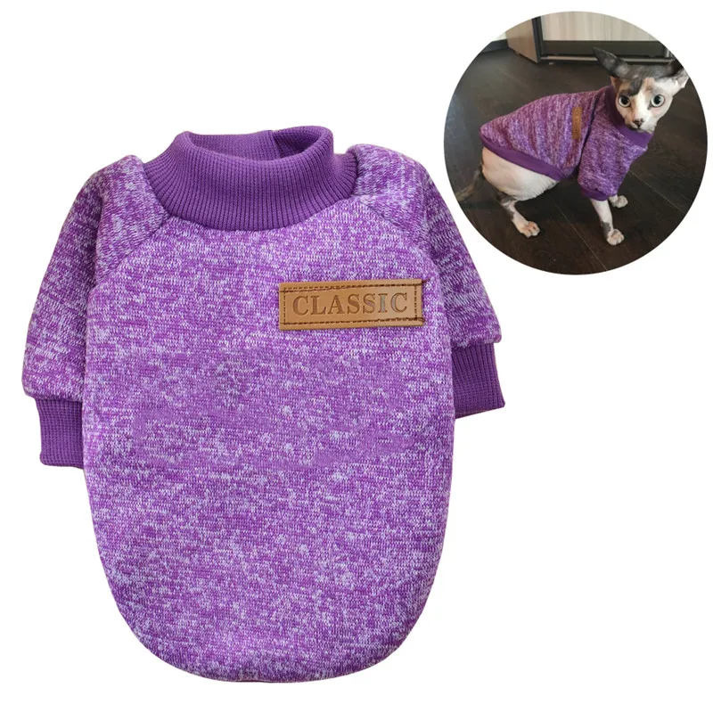 Classic Cute Cat Clothes for Small Cats Winter Warm Pet Dog Clothing Kitten Coat Jacket Sweater Kitty Outfit Pets Products| |