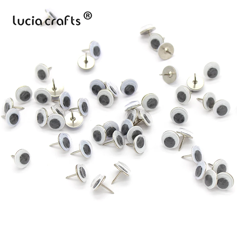 Распродажа! Lucia crafts 30 шт. 10 мм мультфильм Wiggly Googly Eyes Pushpin металл ремесло Офис Школьные принадлежности DIY ручной работы материал CH1221