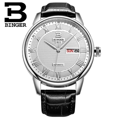 Item 2 Швейцарские Binger женские часы модные роскошные часы ультратонкие кварцевые Авто Дата Кожаный ремешок наручные B3037G-3 - Цвет: Item 2