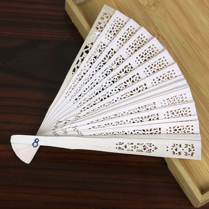 

100pcs Wood Hand Fan with personalized name and date carved party favor wedding promotion gift