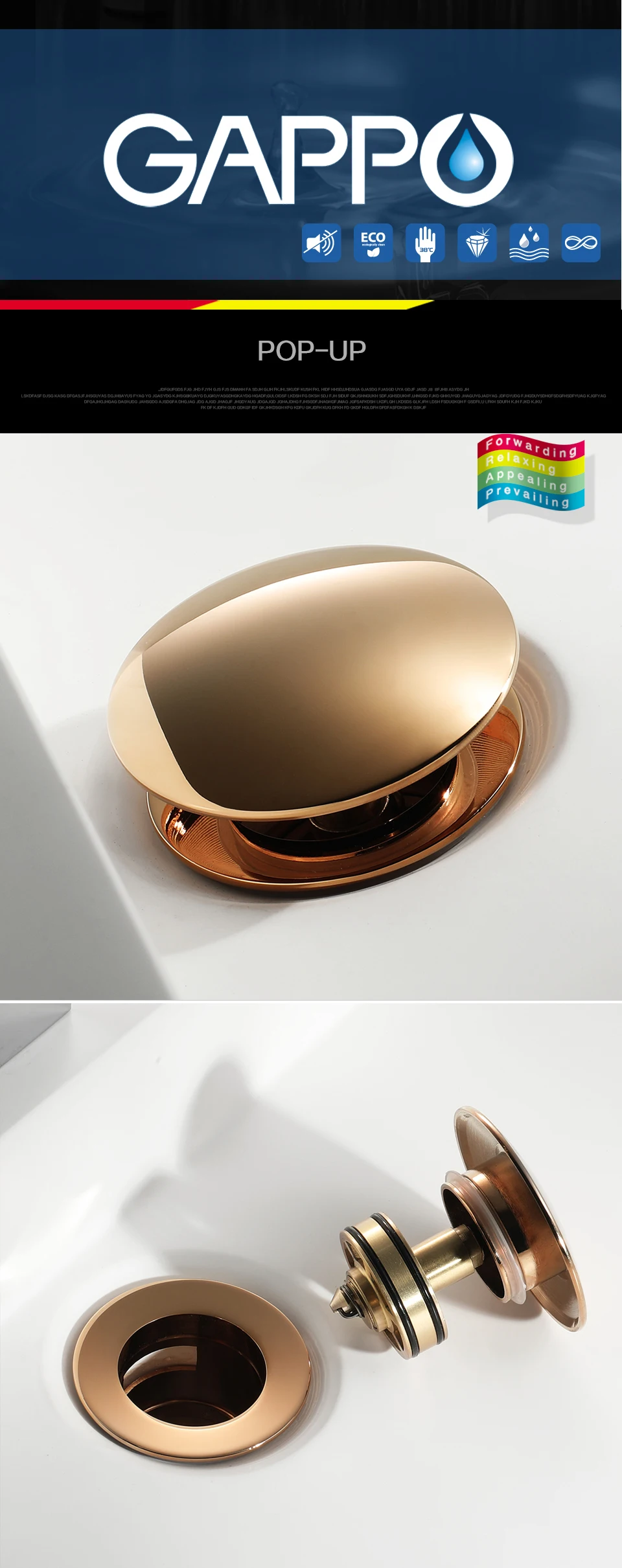 GAPPO Drains Anti-odor bathroom basin drains shower sink drains chrome plugs pop up shower drain stoppers