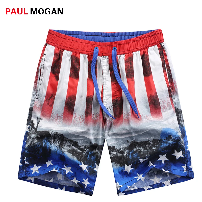 Paul моган Лето 2017 г. новые пляжные шорты Для мужчин быстрое высыхание хлопковые