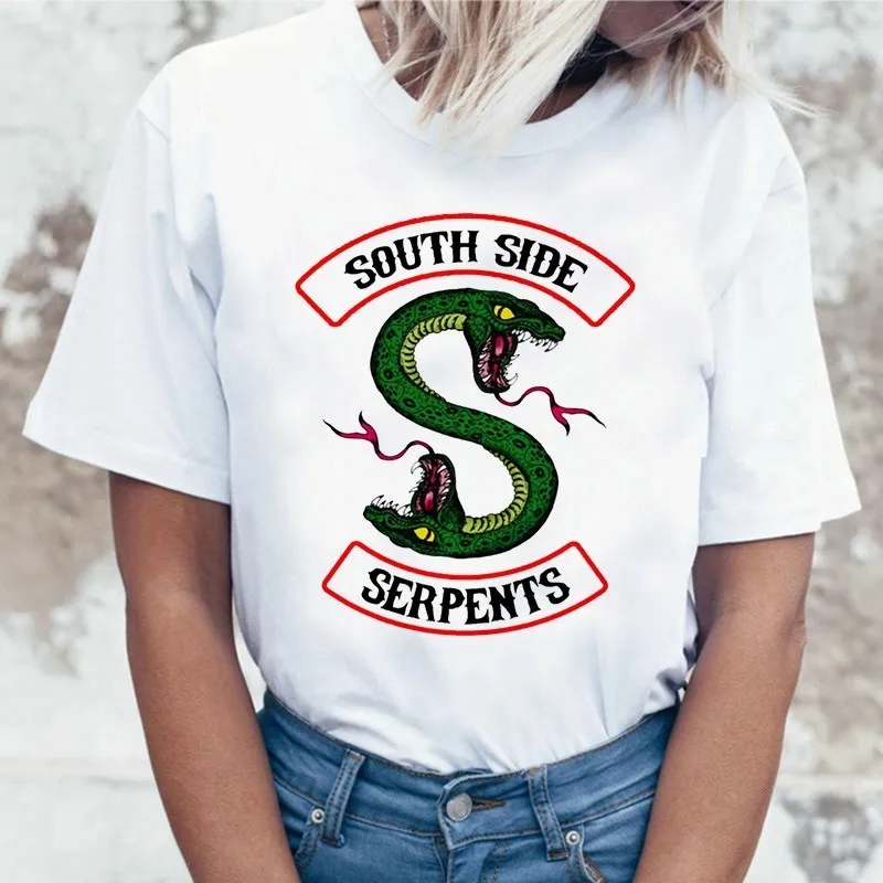 Новейшая модель; ривердейл футболка Для женщин летние топы "South Side serpents" джагхеда женский Костюмы ривердейл SouthSide футболка