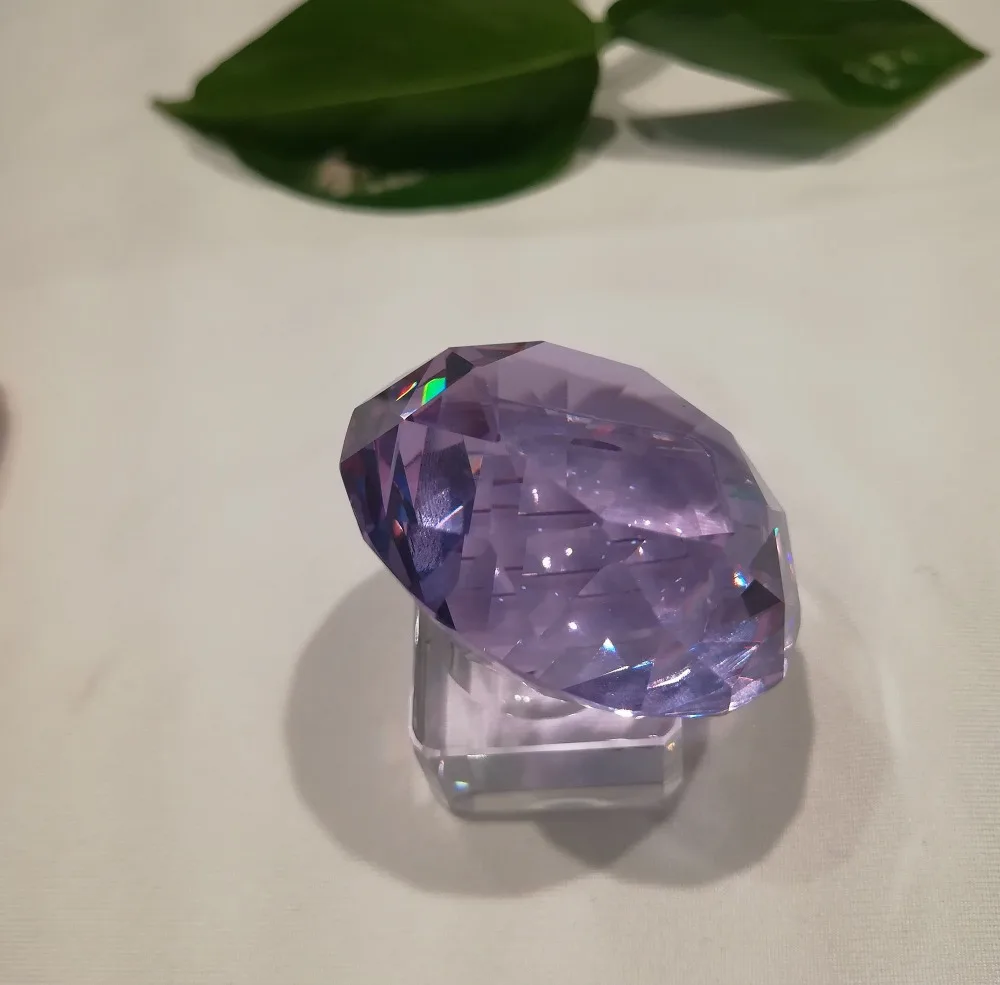 LACALOVE 3PCS/Lot 40mm K9 Purple Crystal Paperweight Diamond Jewel Crafts For Birthday Party Wedding And Home Decor Gifts | Дом и сад