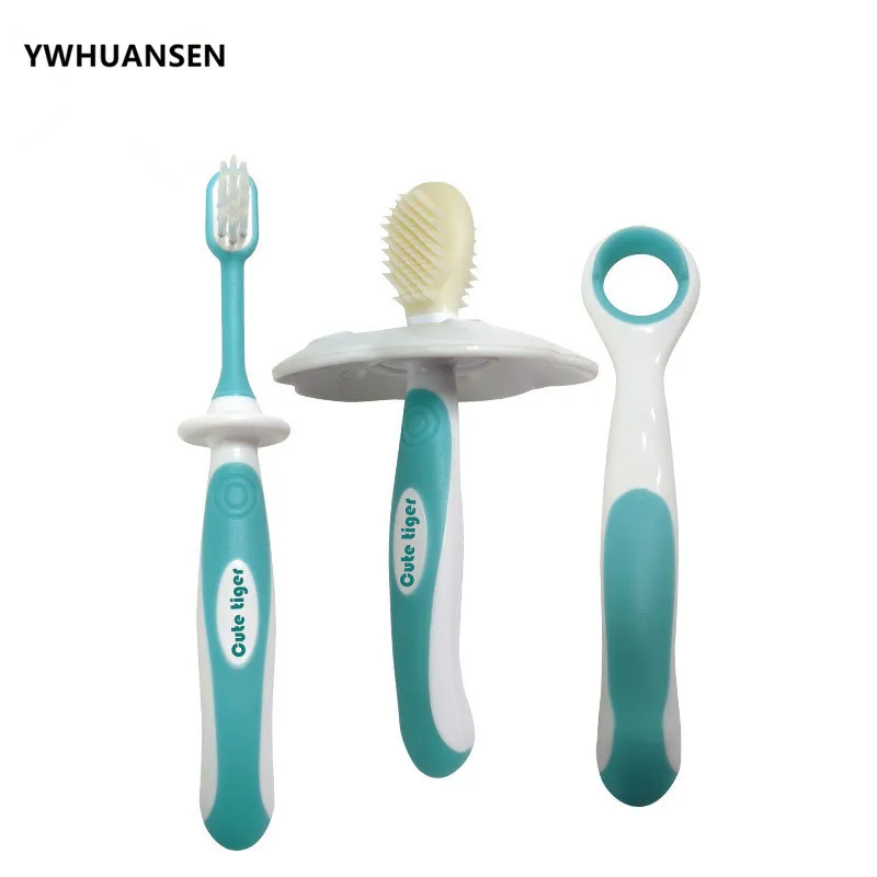 YWHUANSEN 3 шт./компл. детская силиконовая выпадающая зубная щетка + Детская