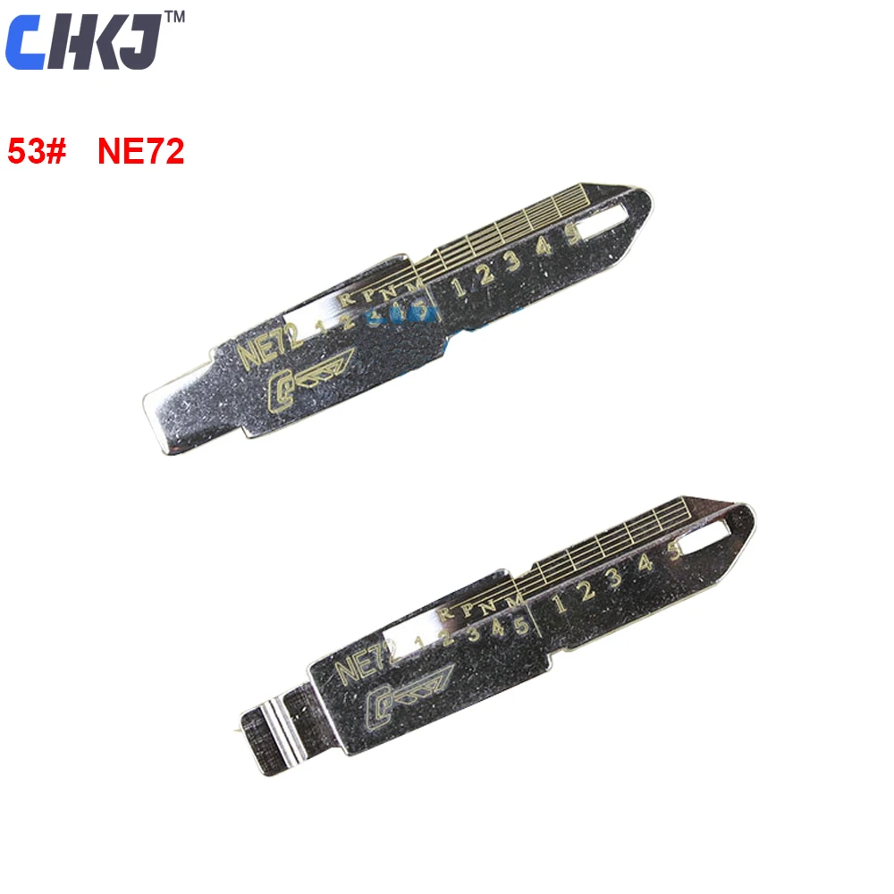 

CHKJ 10pcs/lot Engraved Line Key for Peugeot Citroen 2 in 1 LiShi NE72 Scale Shearing Teeth Blank Car Key Blade