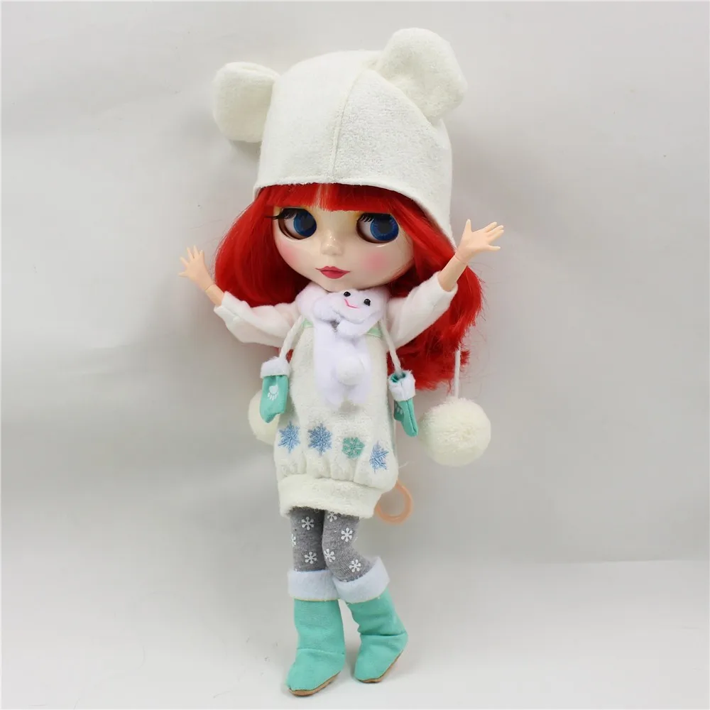 Blyth кукла ледяная Игрушка костюм зимний наряд шляпа чулочная обувь снежное платье