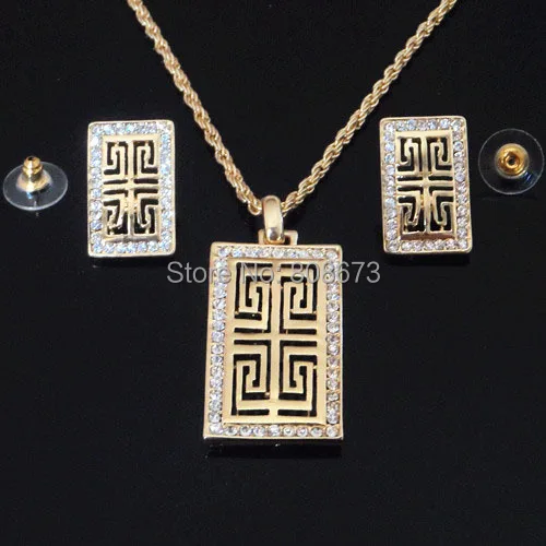 Элегантные модные Ювелирные наборы с австрийскими кристаллами позолоченная