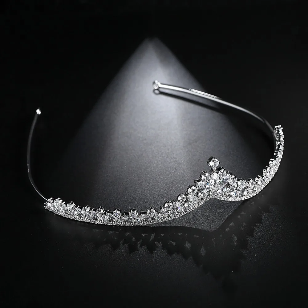 Luoteemi Свадебные Серебряный тон clear Цирконом Кристалл Diamante Тиара для Для женщин