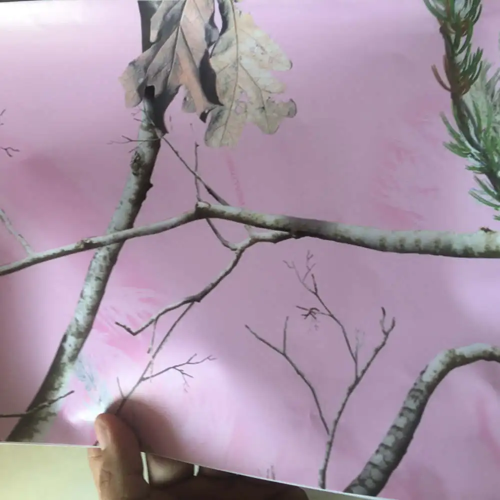 Розовая камуфляжная виниловая пленка Mossy с дубовой травой для обмотки автомобиля