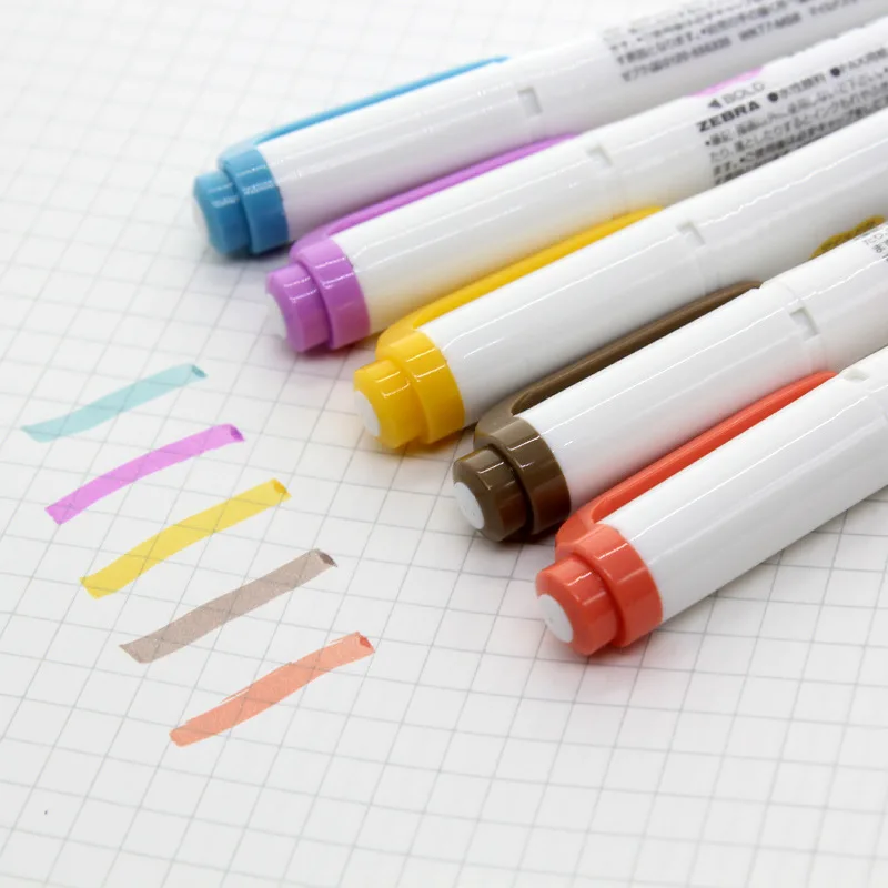 Zebra MILDLINER Маркер Набор ручек Высокое качество двойная головка текстмаркер школьные маркеры 5 цветов WKT7(5C RC NC