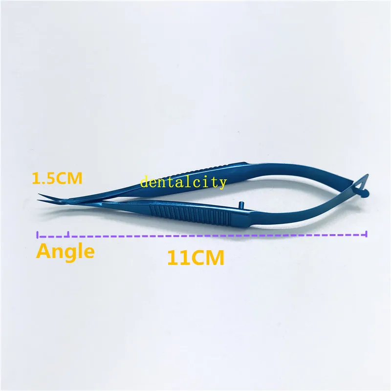 Titanium angle Высокое качество титановый сплав/нержавеющая сталь офтальмологическая микрохирургическая 12,5 см капсульные мембранные ножницы Микро ножницы - Цвет: Titanium angle