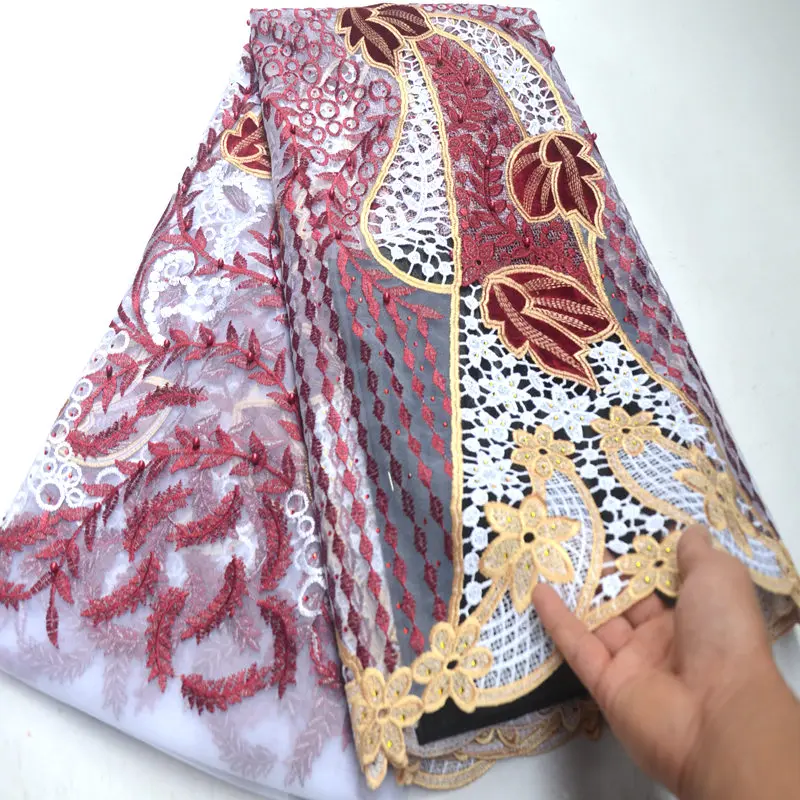 Высокое качество 2019 вина и белый Африканский бархат Французский Кружева смешать