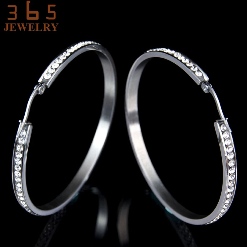 55 мм большие серьги из нержавеющей стали никогда не выцветают круглые ювелирные