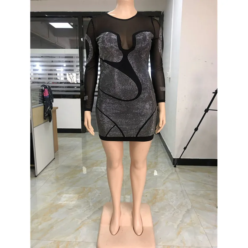 Женское платье большого размера с круглым вырезом длинным рукавом бедрами и