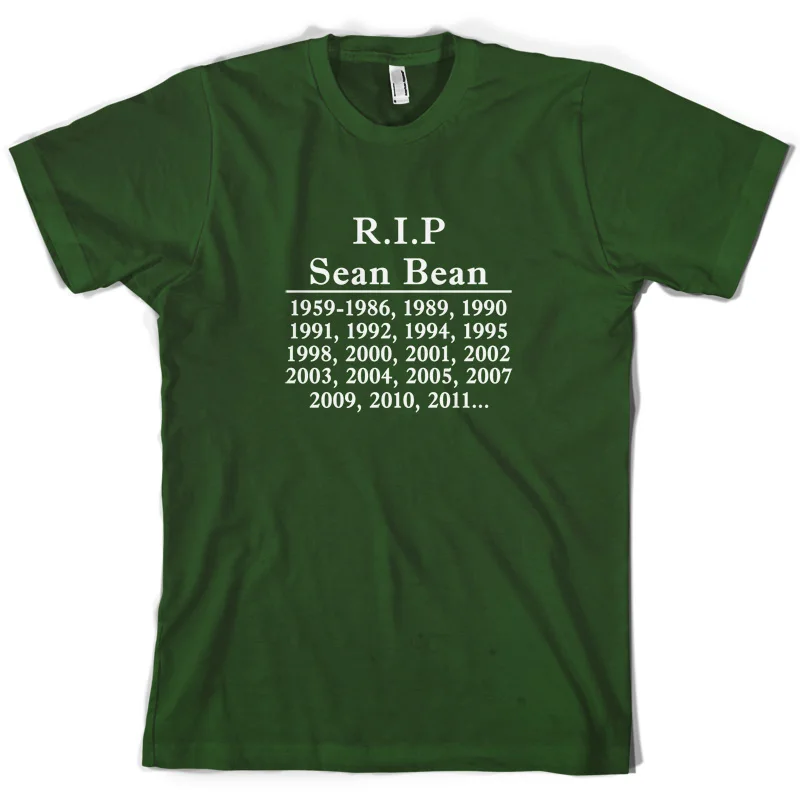 RIP Sean Bean-Мужская футболка-10 цветов-TV-Film-Movie-FREE UK P &amp Футболка с принтом мужские топы