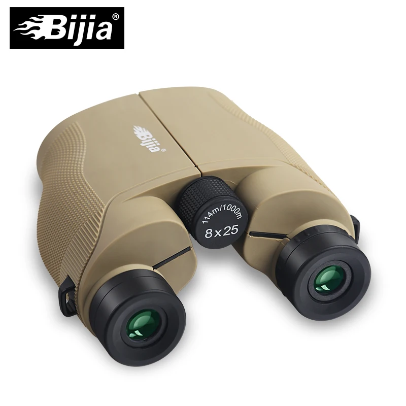 BIJIA 8x25 Мини бинокль с зеленым пленочным покрытием Porro профессиональный мощный бинокль телескоп оптический бинокль для охоты