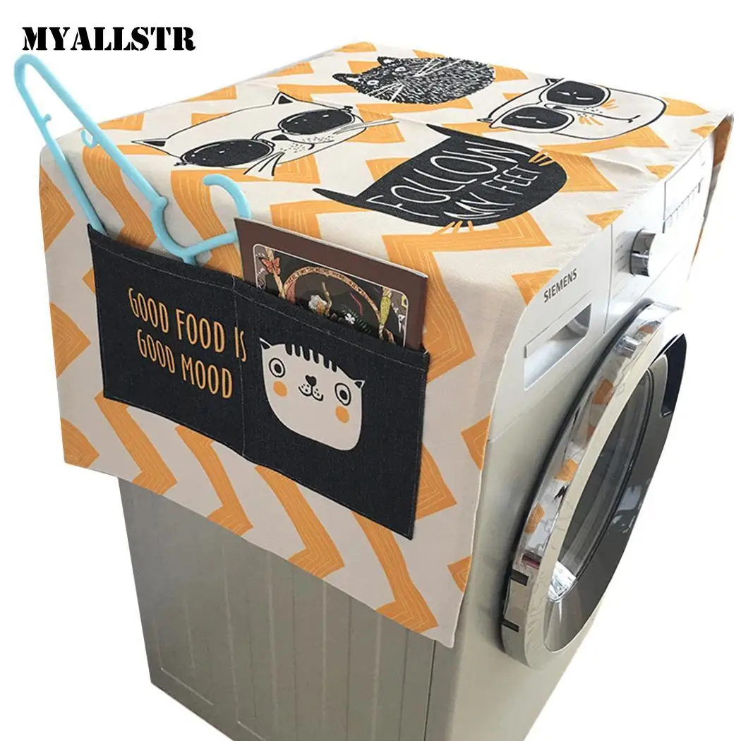 Чехол для стиральной машины с мультипликационным животным разноцветным