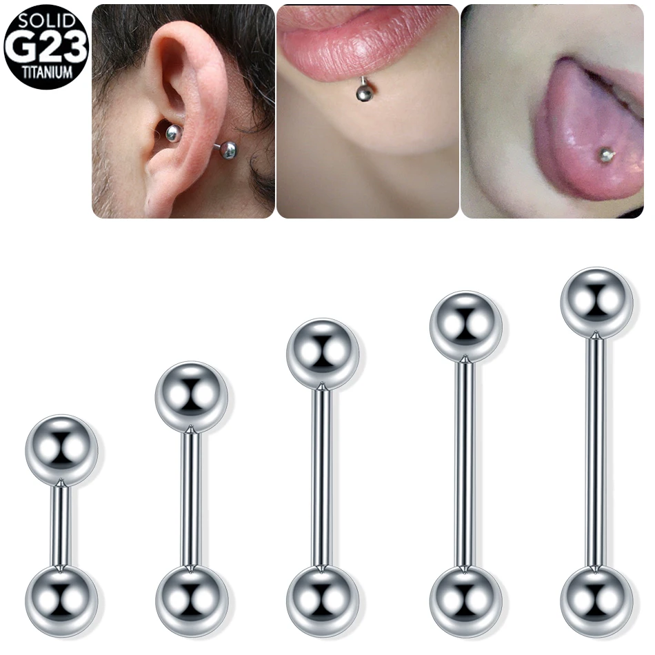 Кольцо из титана G23 для пирсинга языка серьга 14G 16G хрящевая спираль промышленные