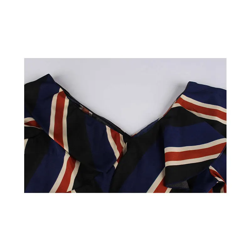 2019 New Spring Office Lady Women Dress V-Neck Long Sleeve Stripped Female Outwear Casual Slim Fit High Waist Sheath | Женская одежда