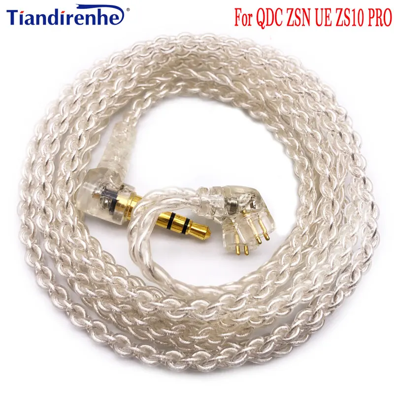 Новый 4 Жильный Кабель 0 78 мм 2 контактный для наушников UE QDC KZ ZSN ZS10 PRO с разъемом 3 5