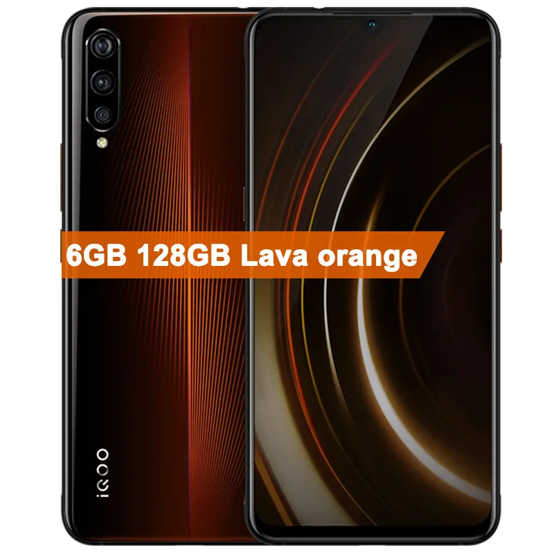 6G 128G Lava Orange vivo iQOO мобильный телефон 6 ГБ 128 ГБ 6,4" Восьмиядерный Snapdragon 855 с 3 камерами 12 Мп+ 13 МП+ 2 Мп Android 9 4000 мАч NFC Смартфон - Цвет: 6G 128G Lava Orange