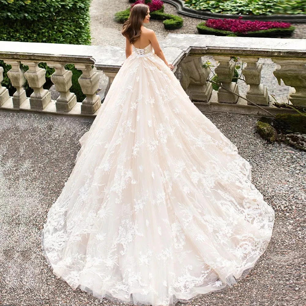 Бальное платье, свадебные платья, милое, с вырезом, Vestido de Casamento, роскошное, Hochzeitskleid, со шнуровкой сзади, свадебное платье Matrimonio