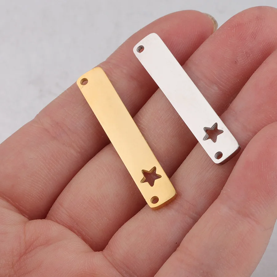 Jaymaxi прямоугольные полоски подвеска с гравировкой логотипа полые звезды из