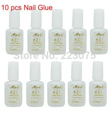 

New 10 PCS X 10G NAIL ART PROFESSIONAL BYB STRONG GLUE for Tips Decoration SET