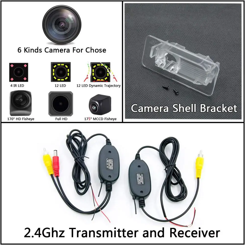 Camera n Wireless 175 градусов 1080P Fisheye MCCD звездный свет 12 светодиодный задний вид автомобиля Камера для Защитные чехлы для сидений, сшитые специально для Toyota Corolla E170 Таиланд - Название цвета: Camera n Wireless