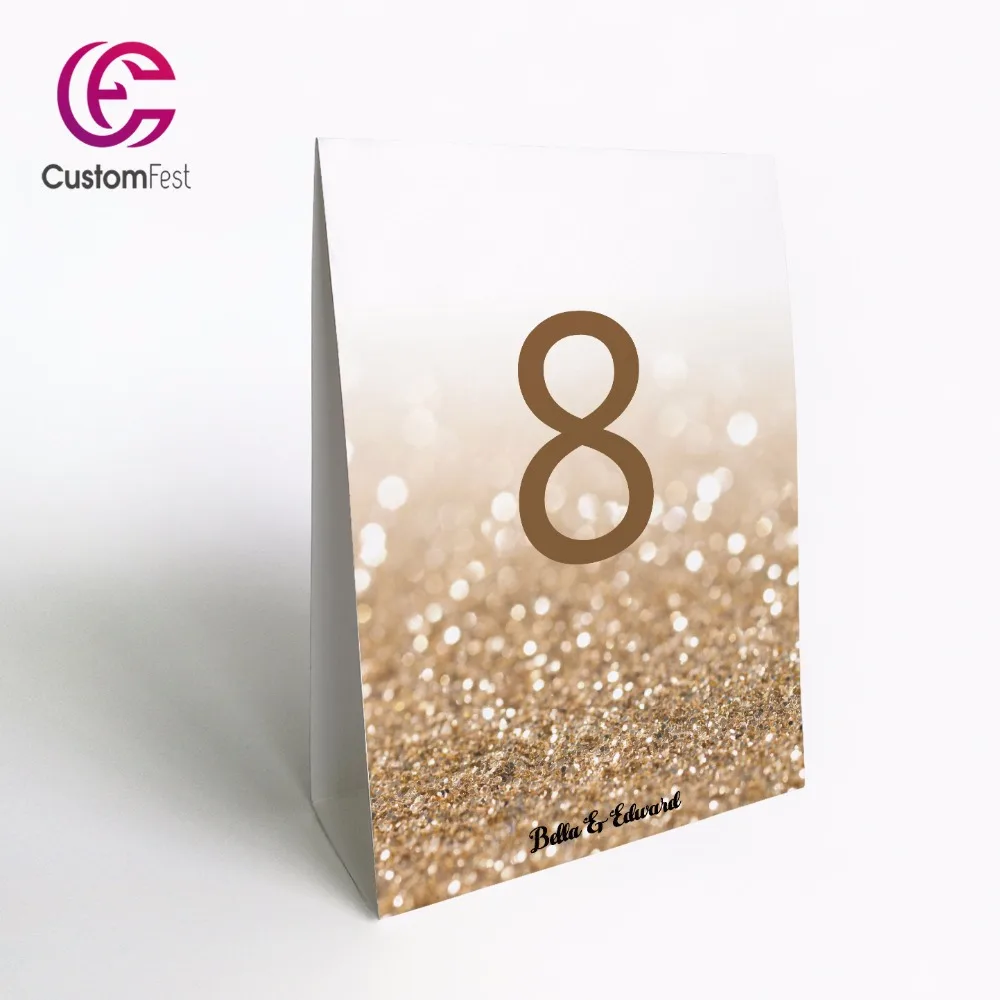 10 шт./лот персонализированный блестящий дизайн стенд Бесплатный стол номер