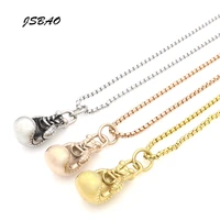 jsbao new design stainless steel power boxing fist pendant necklace fashion collar body 60cm chain necklaces for men jewelry