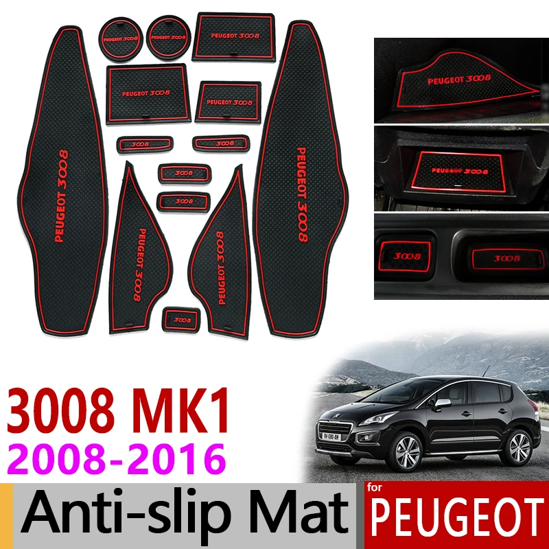 Противоскользящий коврик для затвора резиновые коврики чашек Peugeot 3008 2008 2016 MK1
