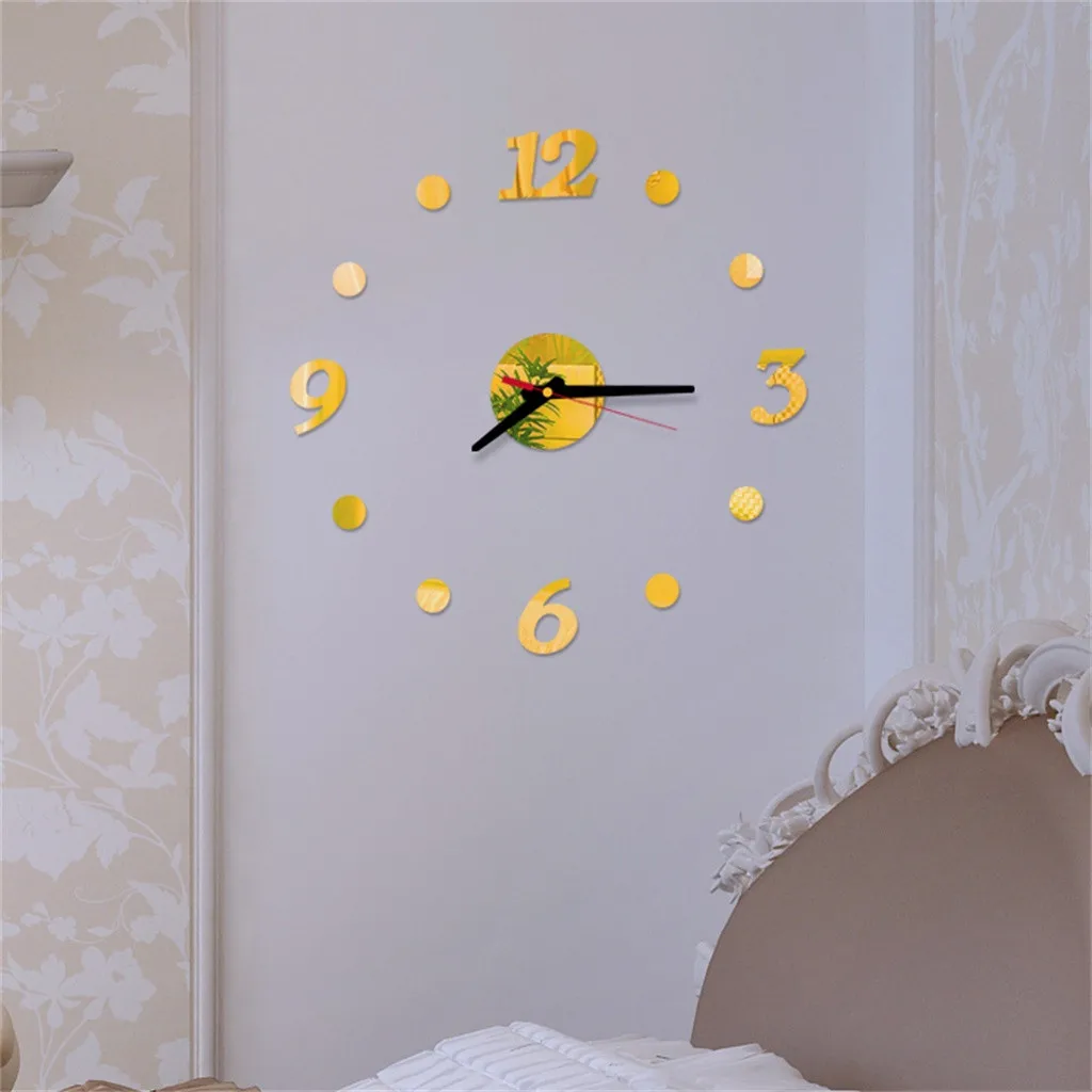 Дропшиппинг 3D DIY римские цифры акриловая зеркальная настенная наклейка часы