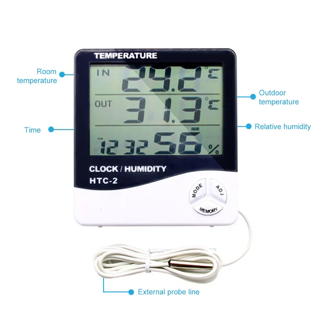 Digital Thermometer Temperature Sensor Black White Indoor Hygrometer Home Supplies Professional Humidity Meter | Инструменты