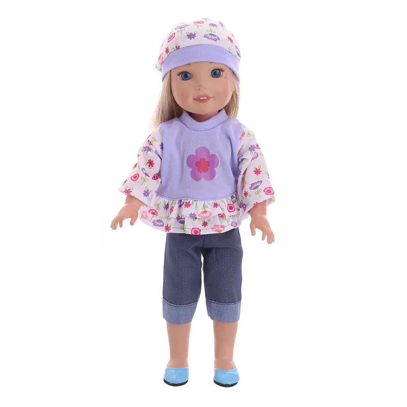 LuckDoll милый цветочный костюм + шляпа для 14 5 дюймов Wellie аксессуары куклы|Куклы| |