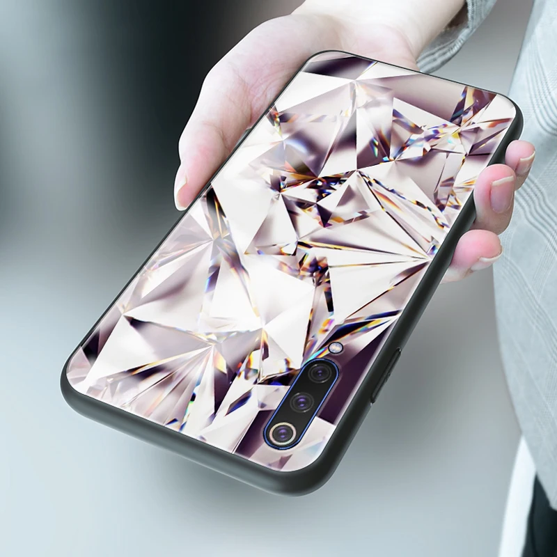 Чехол для Samsung Galaxy A50 A505 A 50 чехол стеклянный милый блестящий с бриллиантами