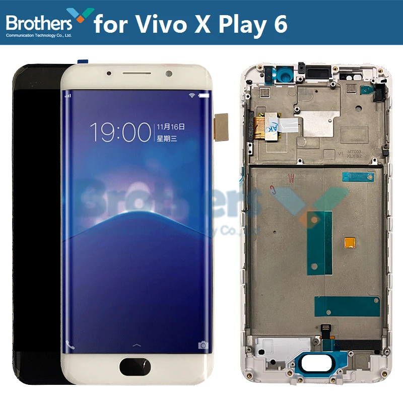 Para Vivo X Play 6 pantalla LCD de pantalla LCD con marco para Vivo X Play 6 Digitalizador de pantalla t&aacute;ctil LCD Asamblea Original y testado de trabajo-0