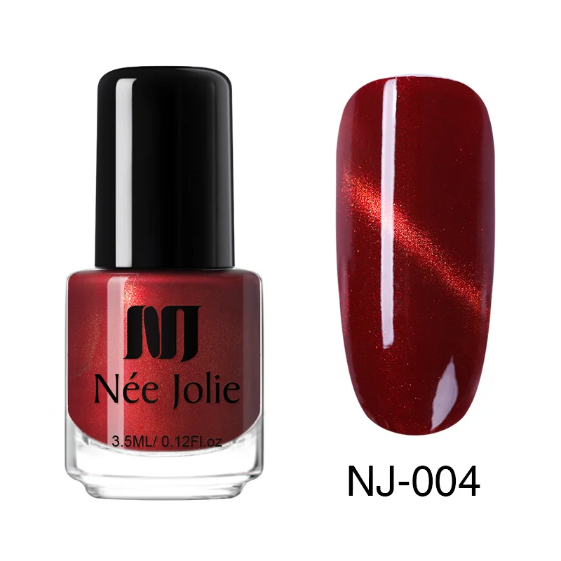 NJ-004 NEE JOLIE, 12 цветов, кошачьи глаза, лак для ногтей, 3D магический лак, Полупостоянный лак для ногтей, маникюрный лак для ногтей, магнит - Цвет: NJ-004