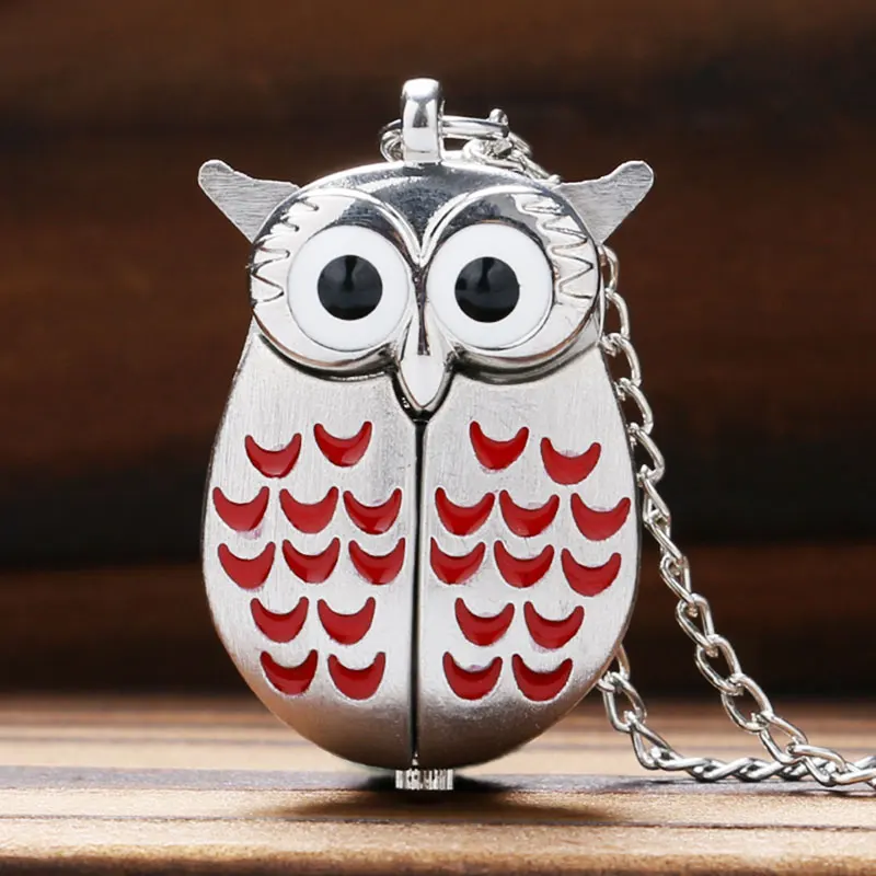 Cute Owl Shape Design Quartz Pendant Pocket Watch With Necklace Chain Best Gift For Children Girls | Наручные часы