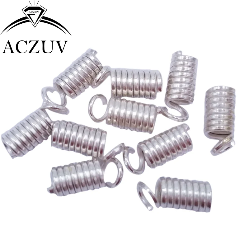 1000 шт. посеребренные Пружинные обжимные застежки зажимы концевые колпачки для