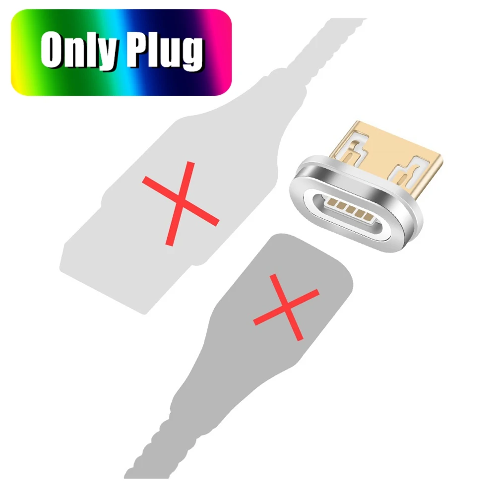 Only Micro Plug OLAF 3A светодиодный магнитный usb кабель для зарядки Micro для Xiaomi huawei Micro USB кабель для быстрой зарядки для samsung кабель для передачи данных Microusb - Цвет: Only Micro Plug