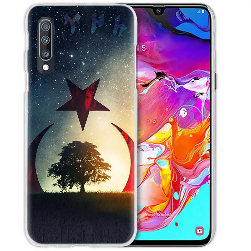 03 Турция чехол с флагом для samsung Galaxy A50 A70 A20e A40 A30 A20 A10 A8 A6 плюс A9 A7 Прозрачный жесткий чехол для телефона с изображением волка Coque Капа - Цвет: 03