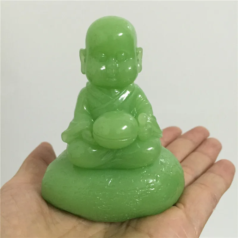 Светящаяся маленькая фигурка Моха статуя китайской Будды для медитации