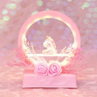 ins unicorn dried flowers music box cute home living room decoration romantic grilfriend gift surprise kids gift new arrive